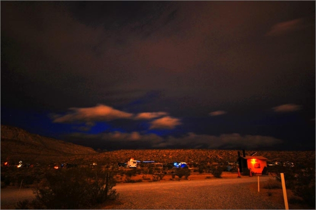 sm 5953.jpg - About 9pm at Red Rock Canyon campground. Blustery winds blew over many tents on this evening.